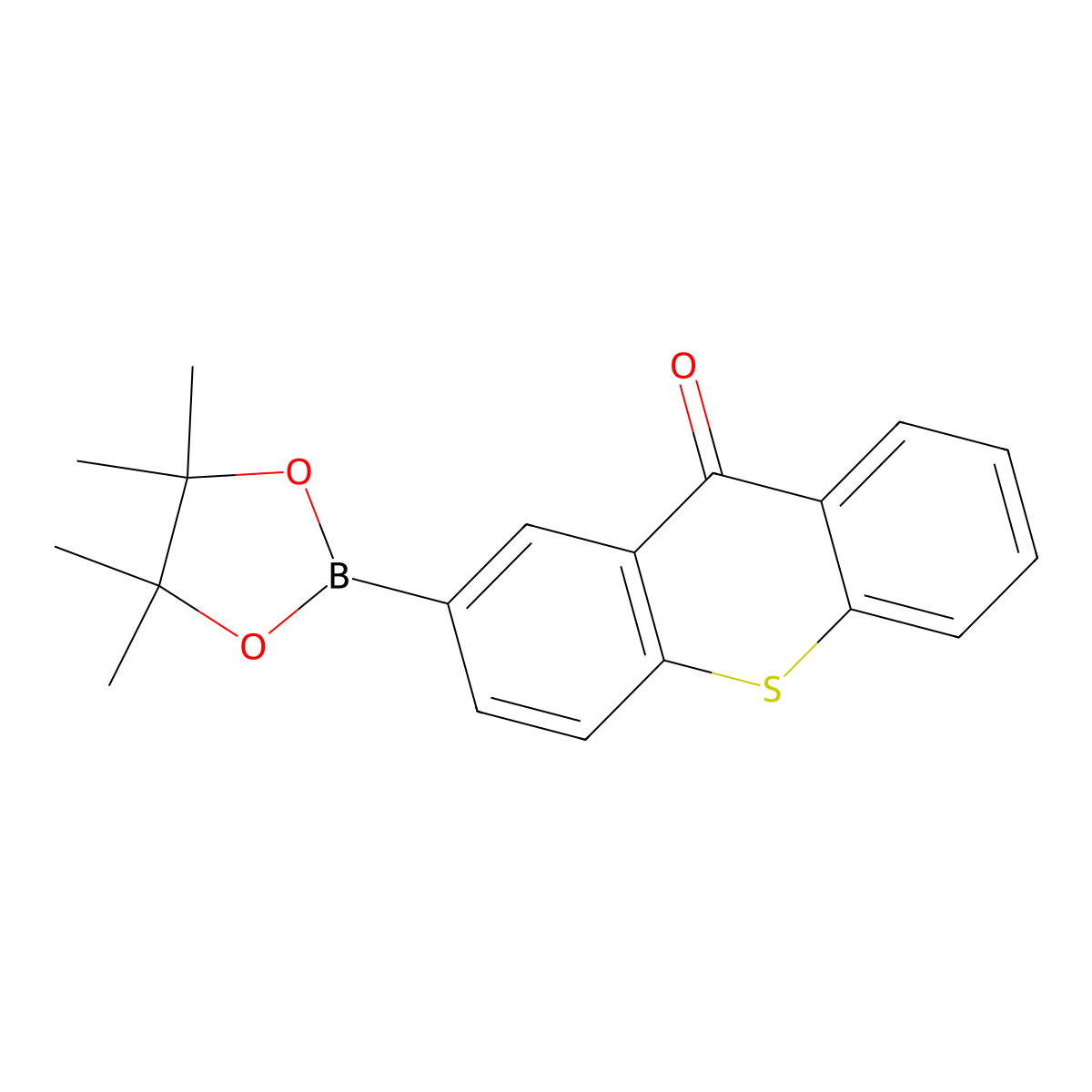 2-(tetramethyl-1,3,2-dioxaborolan-2-yl)-9H-thioxanthen-9-one molecular structure, CAS 1609048-97-6