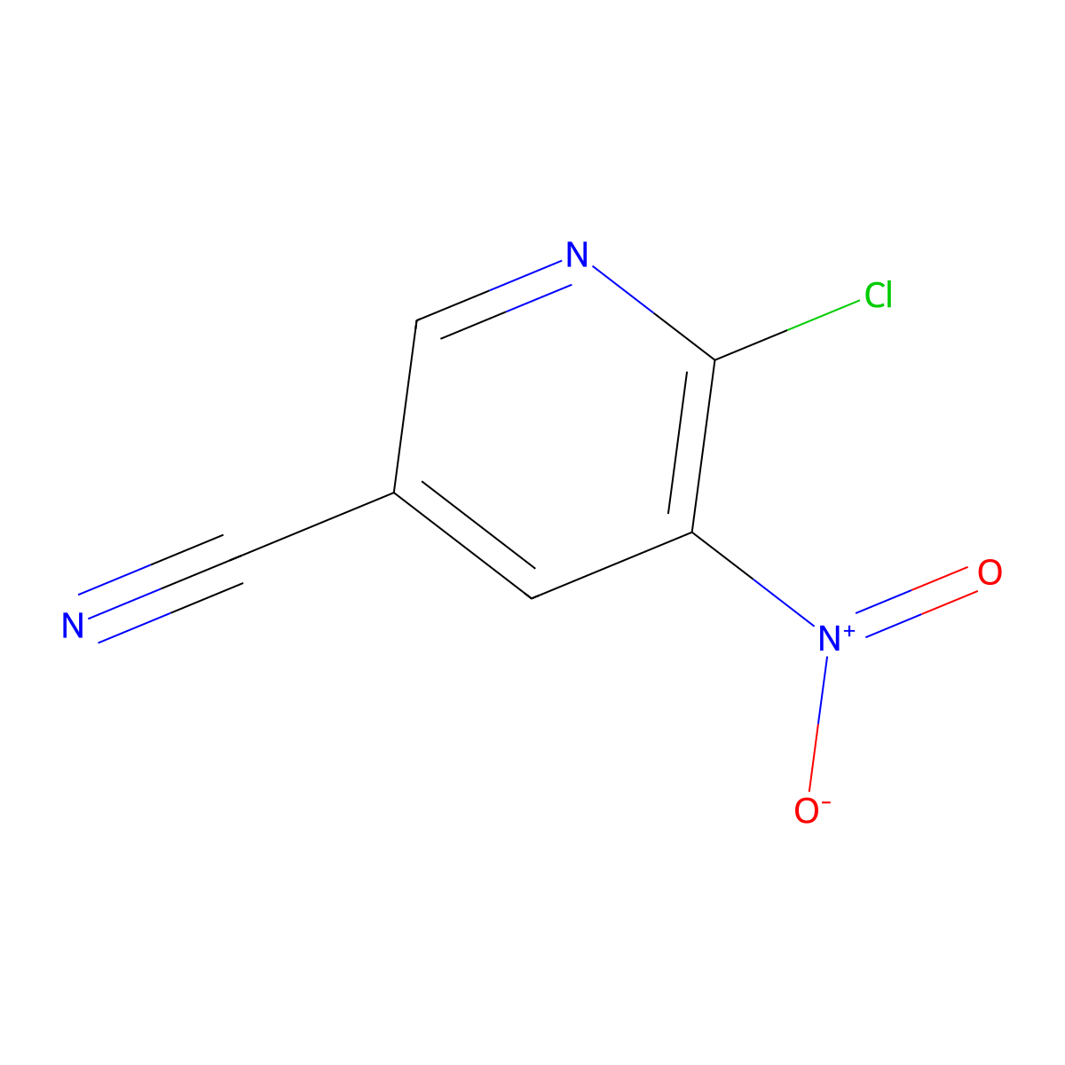 6-Chloro-5-nitropyridine-3-carbonitrile molecular structure, CAS 160906-98-9