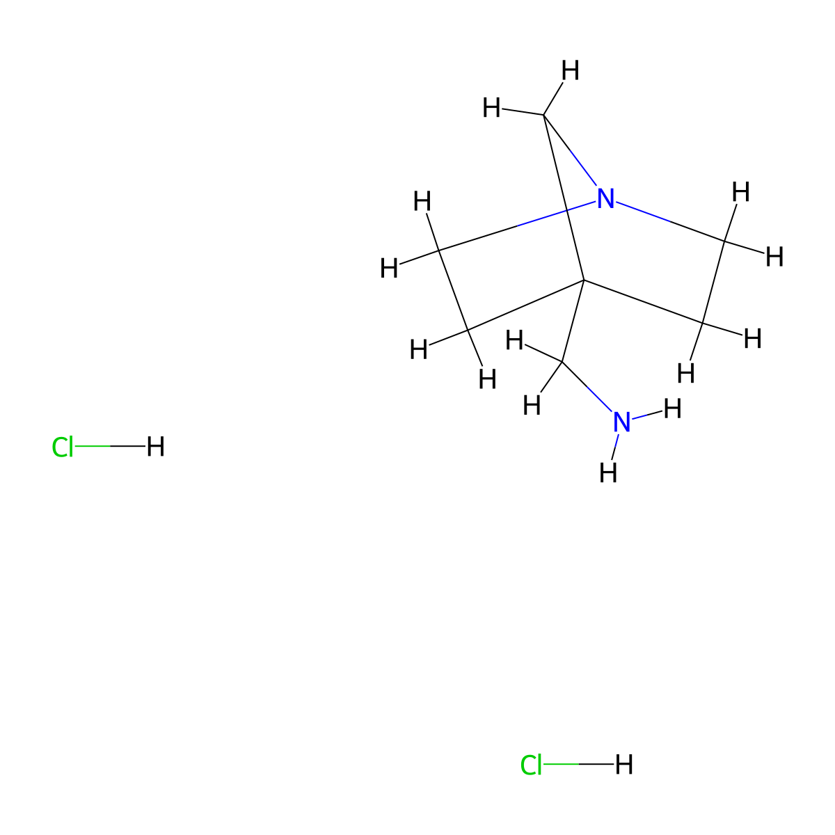 {1-Azabicyclo[2.2.1]heptan-4-yl}methanamine dihydrochloride molecular structure, CAS 1609073-88-2