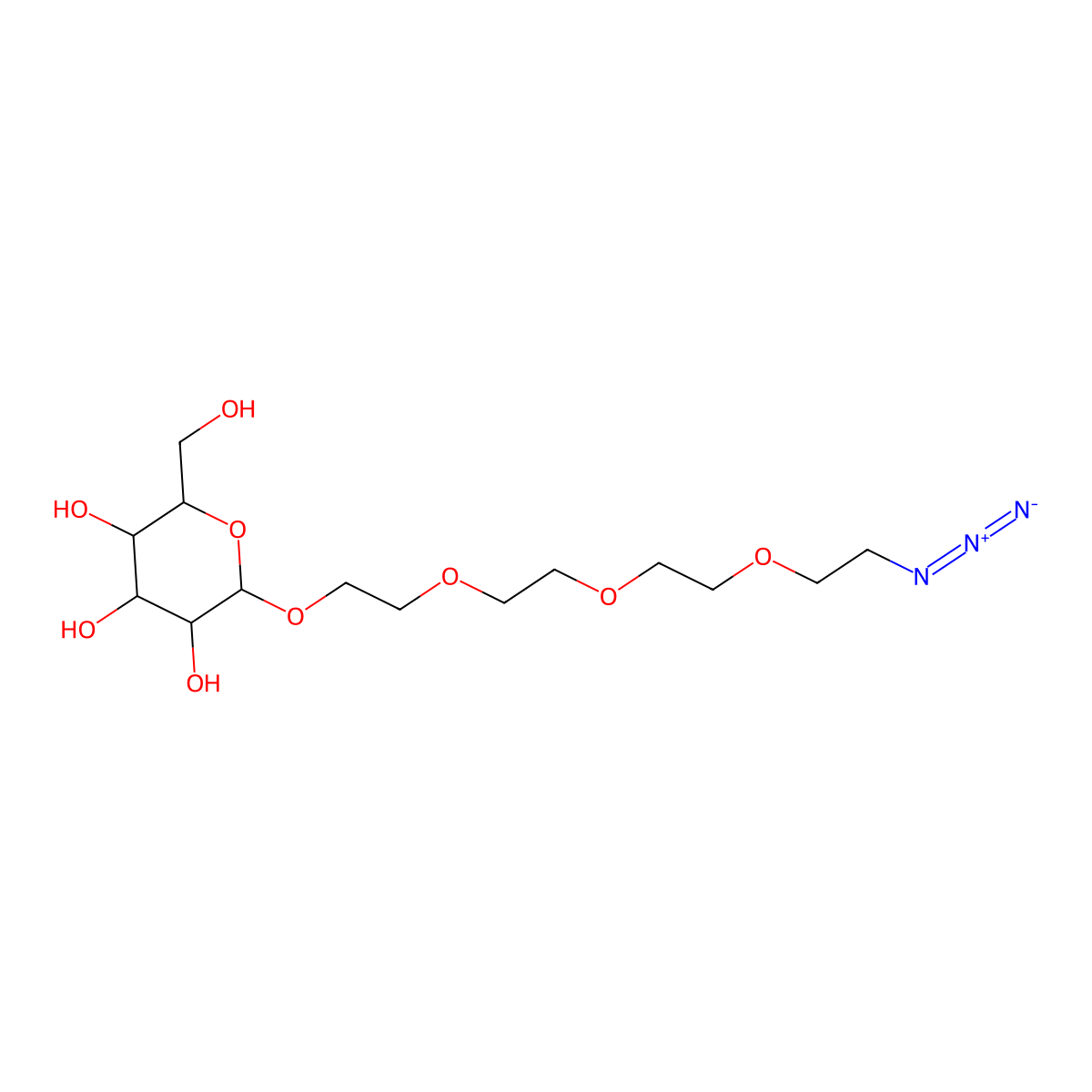Azido-PEG4-beta-D-glucose molecular structure, CAS 1609083-15-9