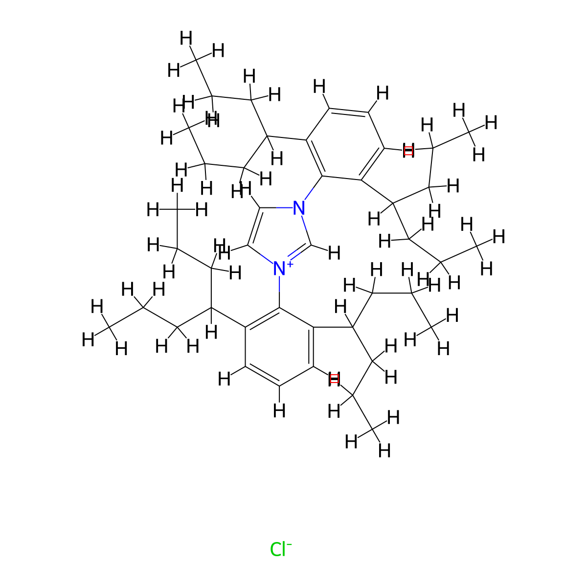 1,3-Bis(2,6-di(heptan-4-yl)phenyl)-1H-imidazol-3-ium chloride molecular structure, CAS 1609087-71-9