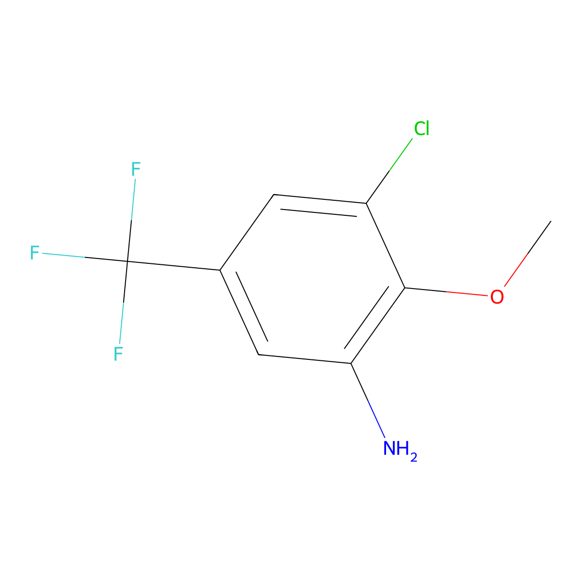 3-Chloro-2-methoxy-5-trifluoromethylaniline molecular structure, CAS 160911-05-7