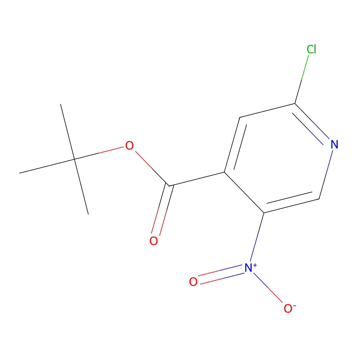 Tert-butyl 2-chloro-5-nitroisonicotinate molecular structure, CAS 1609130-61-1