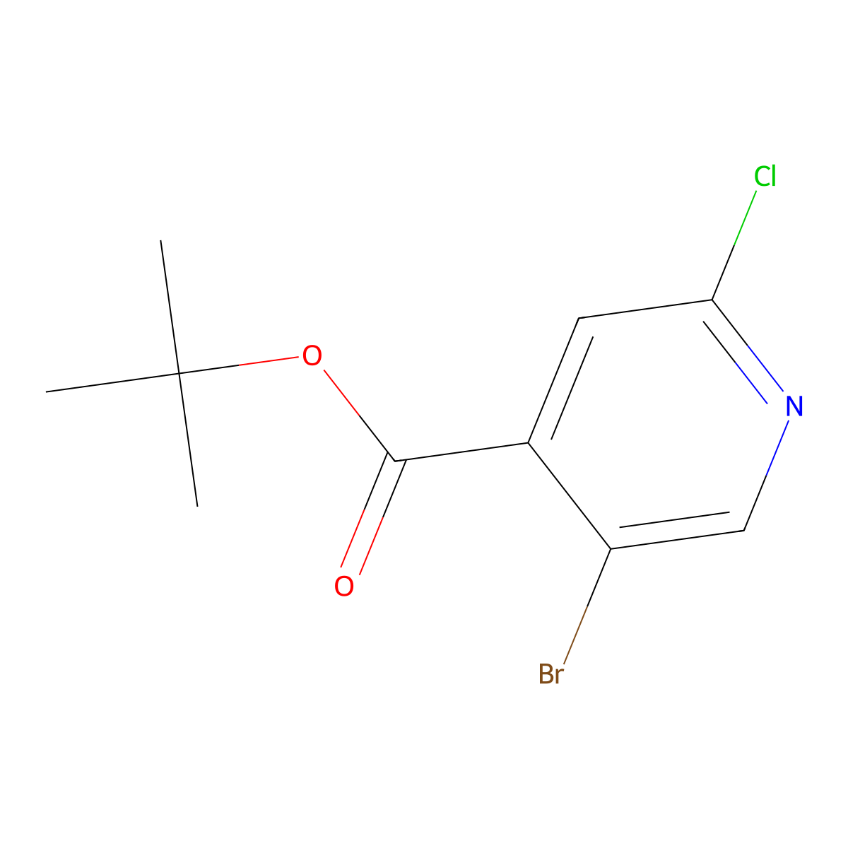 Tert-butyl 5-bromo-2-chloropyridine-4-carboxylate molecular structure, CAS 1609130-63-3