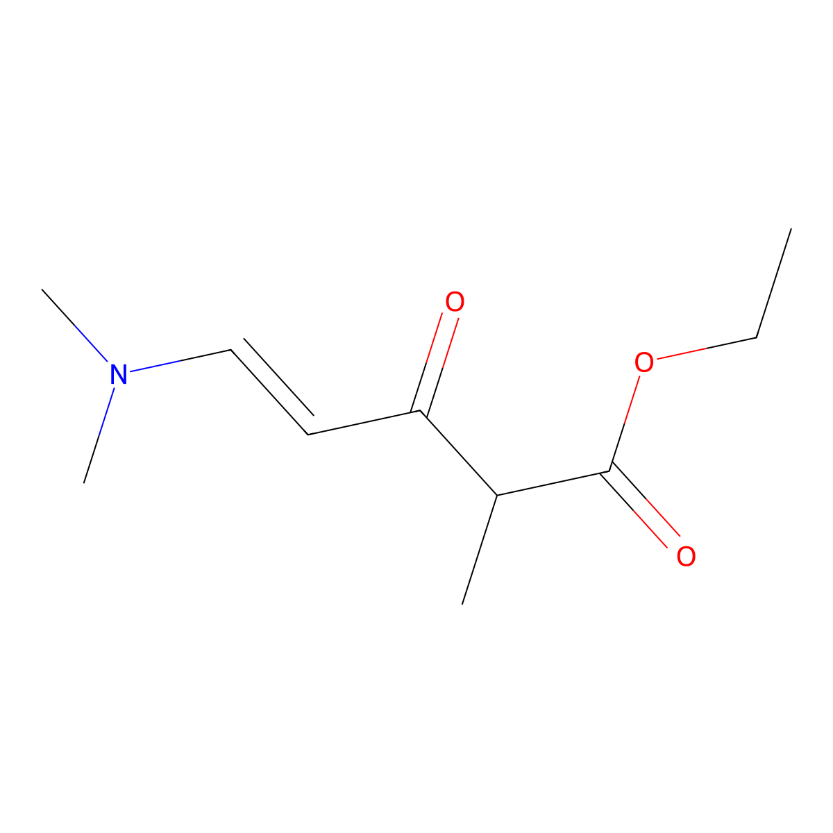 ethyl (4E)-5-(dimethylamino)-2-methyl-3-oxopent-4-enoate molecular structure, CAS 1609173-69-4