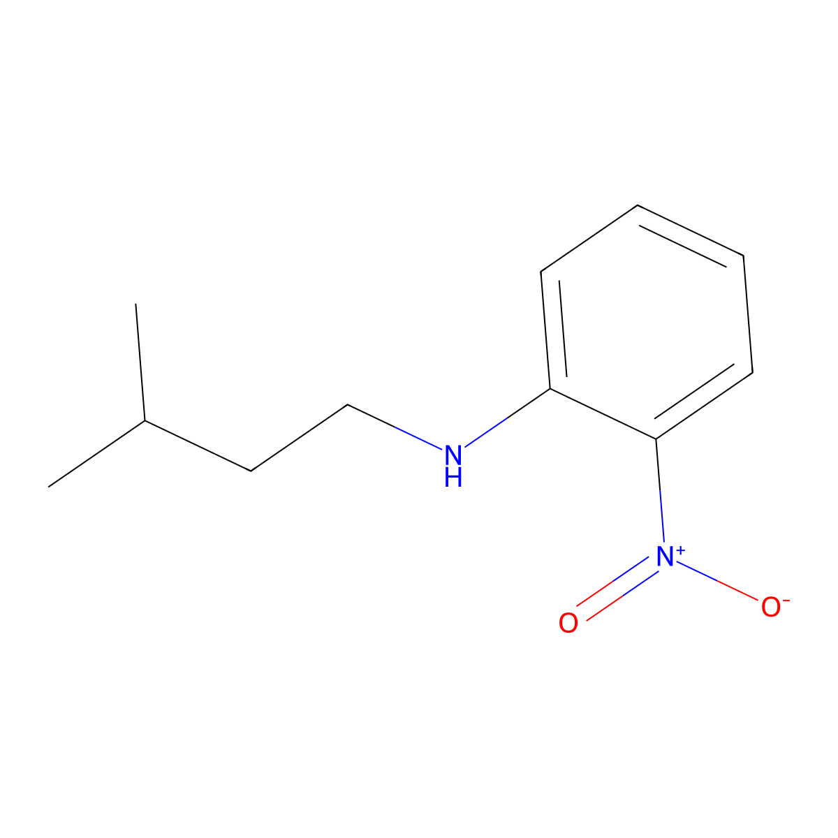 N-(3-methylbutyl)-2-nitroaniline molecular structure, CAS 160918-08-1