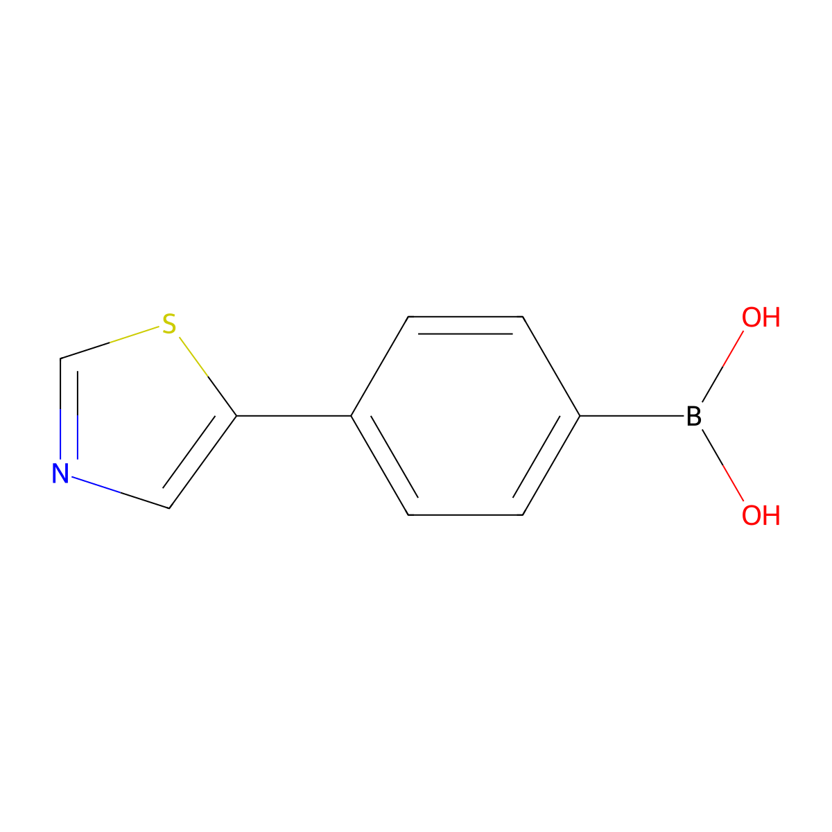 4-(Thiazol-5-yl)phenylboronic acid molecular structure, CAS 1609191-22-1