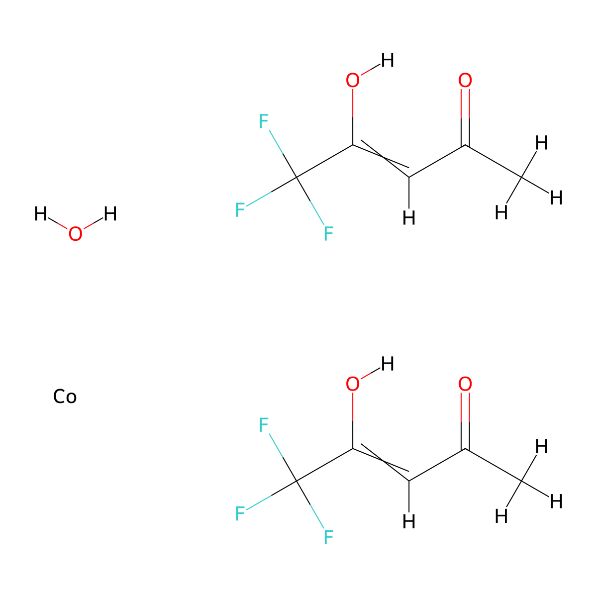 Bis(trifluoro-2,4-pentanedionato)cobalt(II) Hydrate molecular structure, CAS 16092-38-9