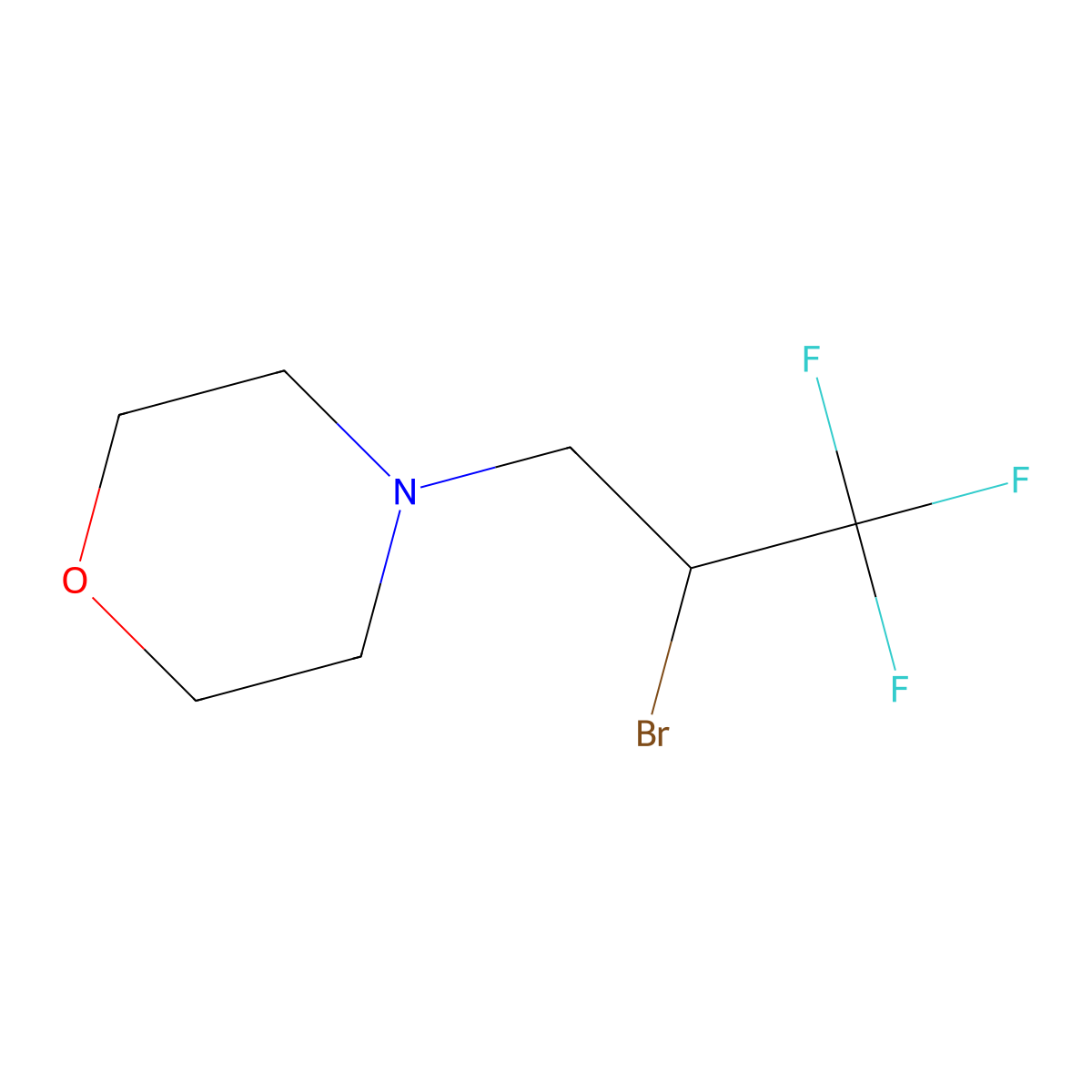 4-(2-Bromo-3,3,3-trifluoropropyl)morpholine molecular structure, CAS 160921-16-4