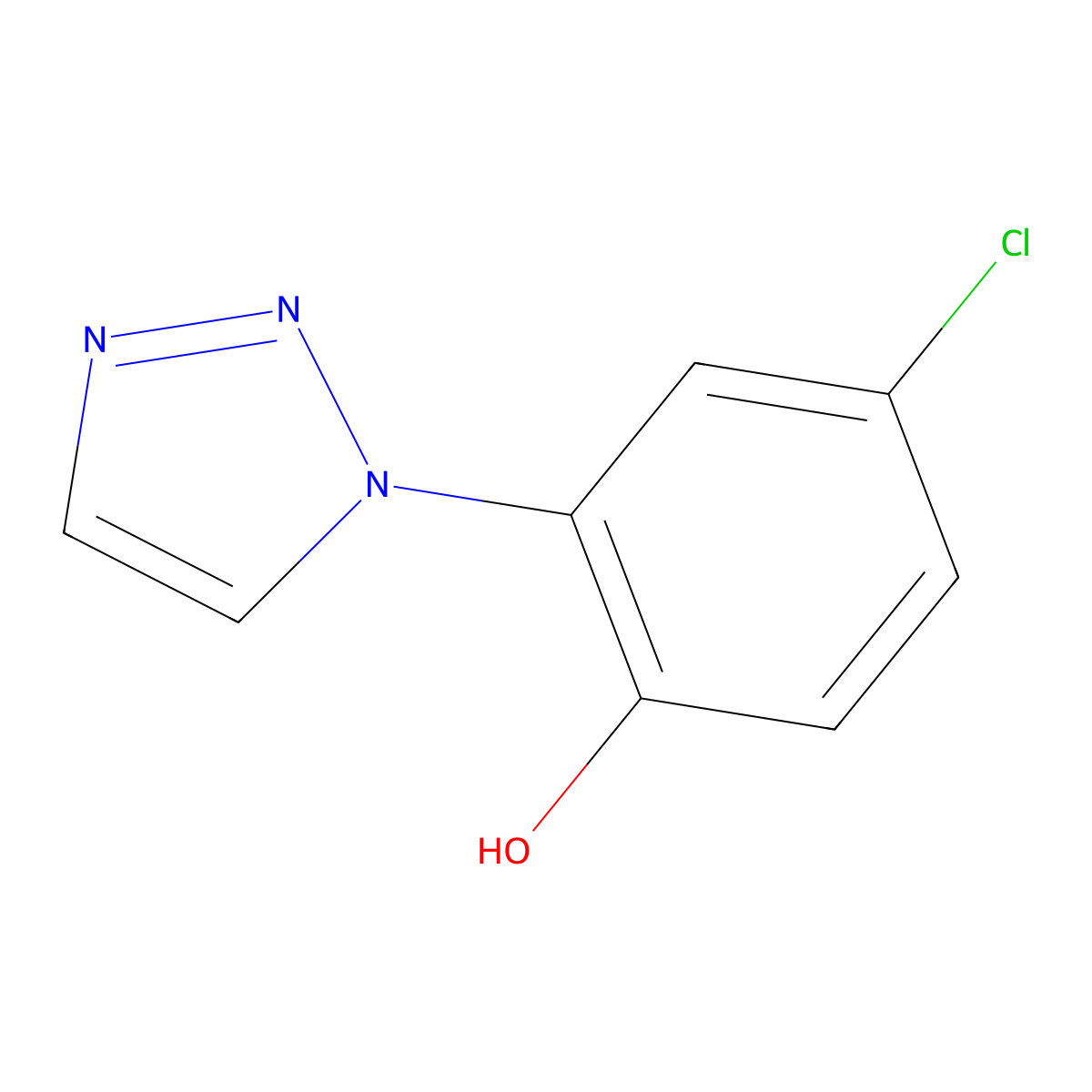 4-chloro-2-(1H-1,2,3-triazol-1-yl)phenol molecular structure, CAS 160921-55-1