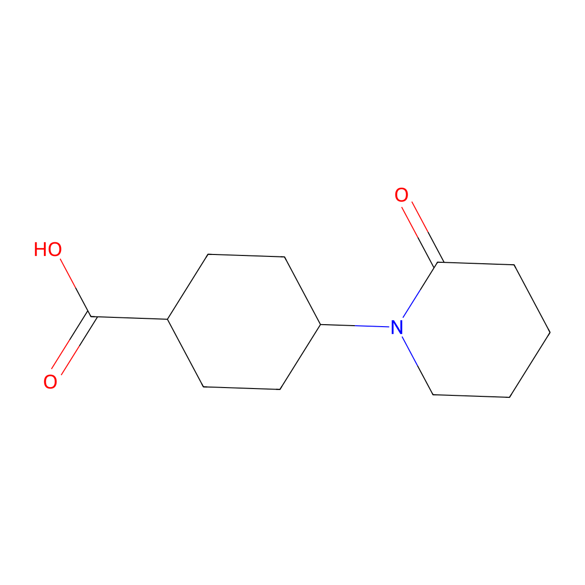 cis-4-(2-Oxo-piperidin-1-yl)-cyclohexanecarboxylic acid molecular structure, CAS 1609211-57-5