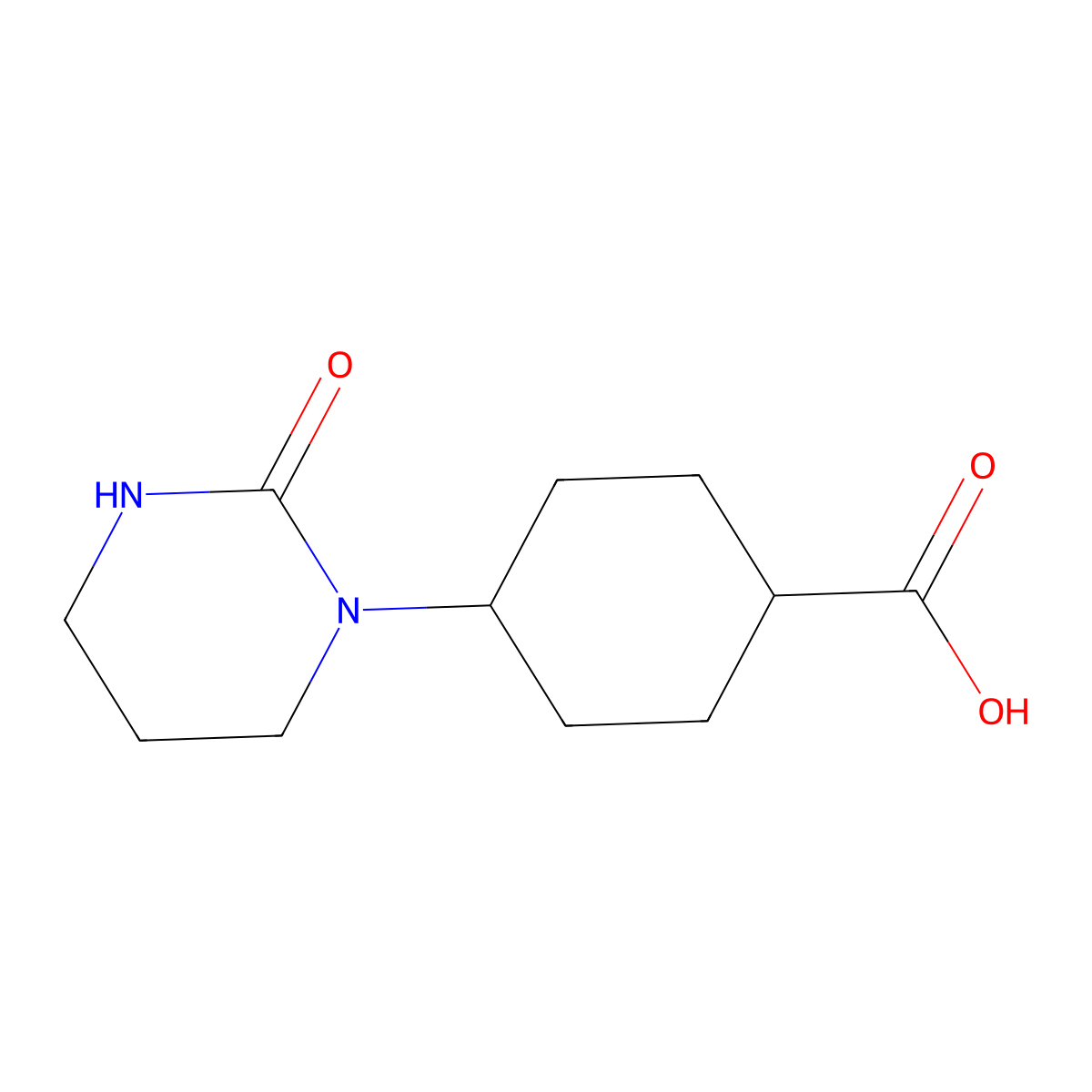 4-(2-Oxo-tetrahydro-pyrimidin-1-yl)-cyclohexanecarboxylic acid molecular structure, CAS 1609235-37-1