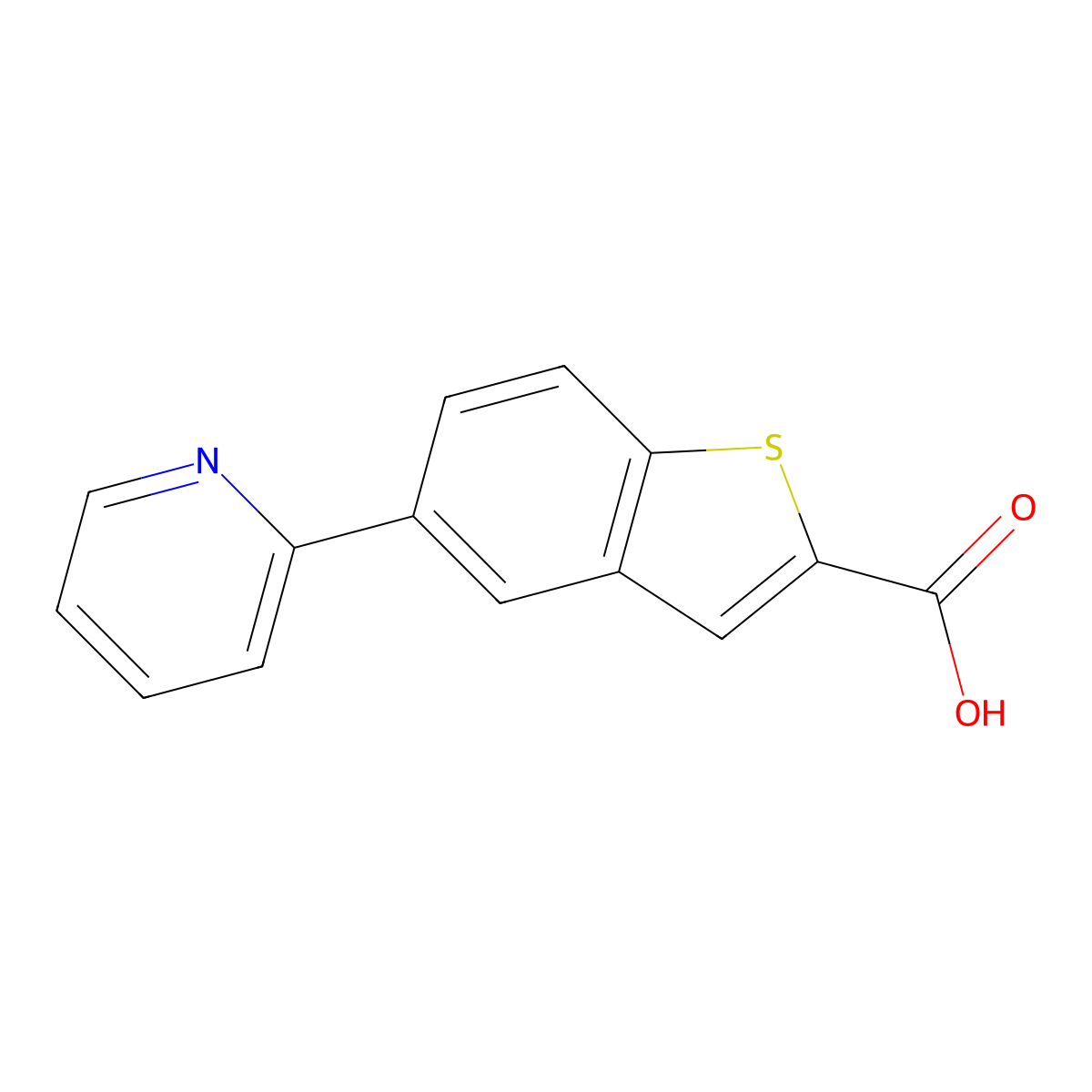 5-(2-Pyridyl)benzo[b]thiophene-2-carboxylic acid molecular structure, CAS 1609255-26-6