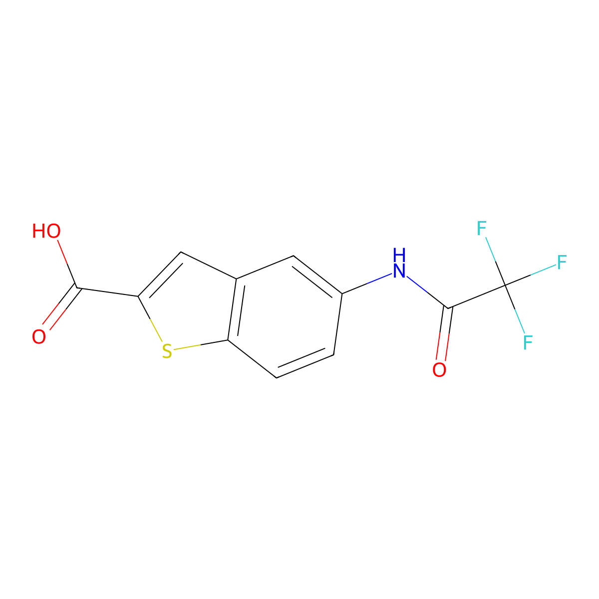 5-(2,2,2-Trifluoroacetamido)-1-benzothiophene-2-carboxylic acid molecular structure, CAS 1609255-39-1