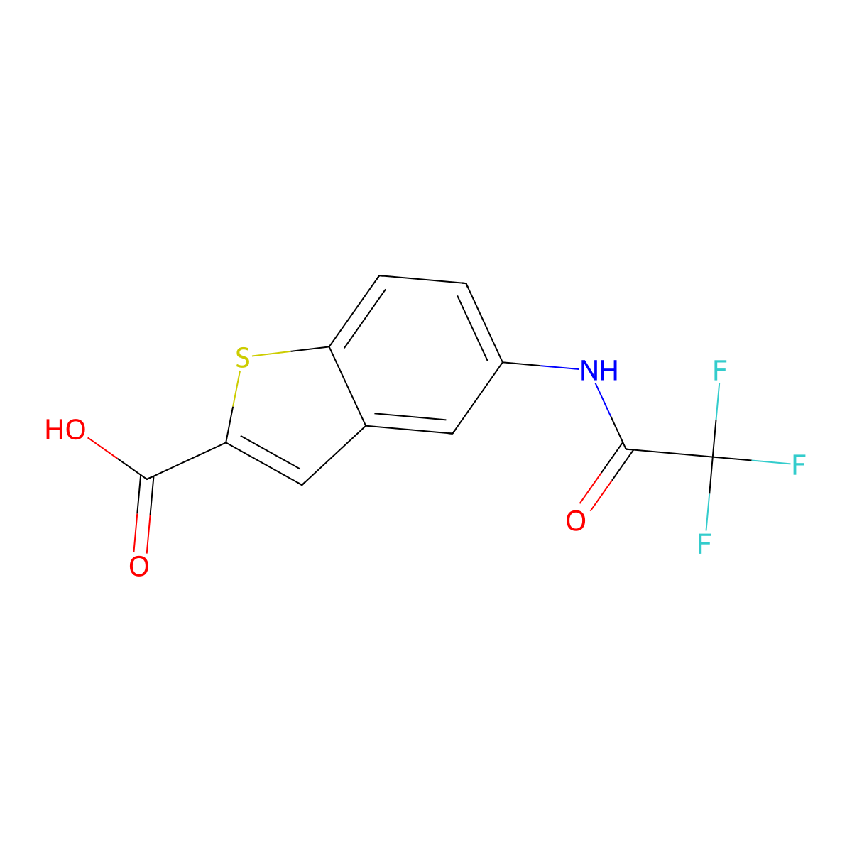 5-(2,2,2-Trifluoroacetamido)-1-benzothiophene-2-carboxylic acid molecular structure, CAS 1609255-39-1