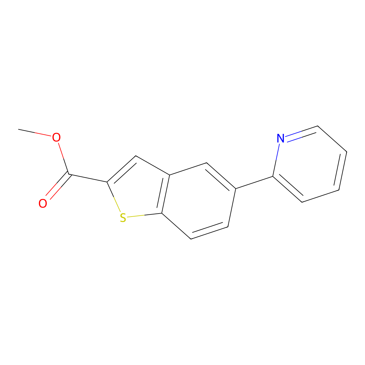 Methyl 5-(2-pyridinyl)benzo[b]thiophene-2-carboxylate molecular structure, CAS 1609255-75-5