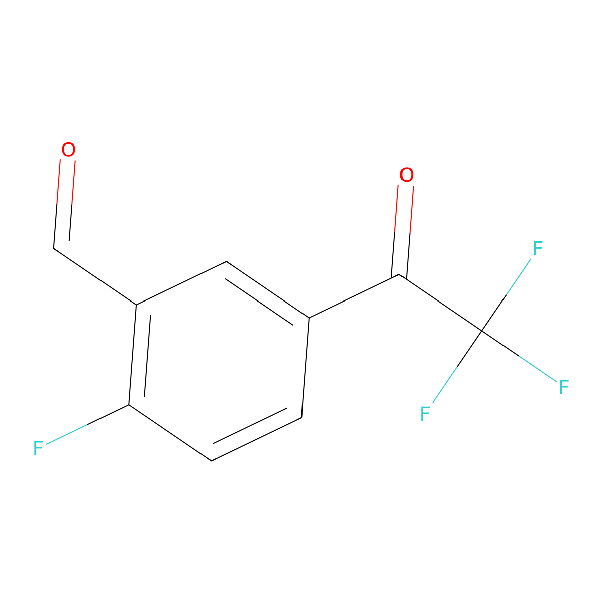 2-Fluoro-5-(2,2,2-trifluoroacetyl)benzaldehyde molecular structure, CAS 1609255-81-3