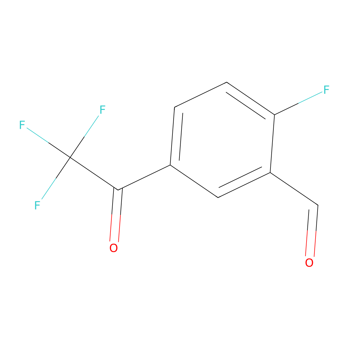 2-Fluoro-5-(2,2,2-trifluoroacetyl)benzaldehyde molecular structure, CAS 1609255-81-3