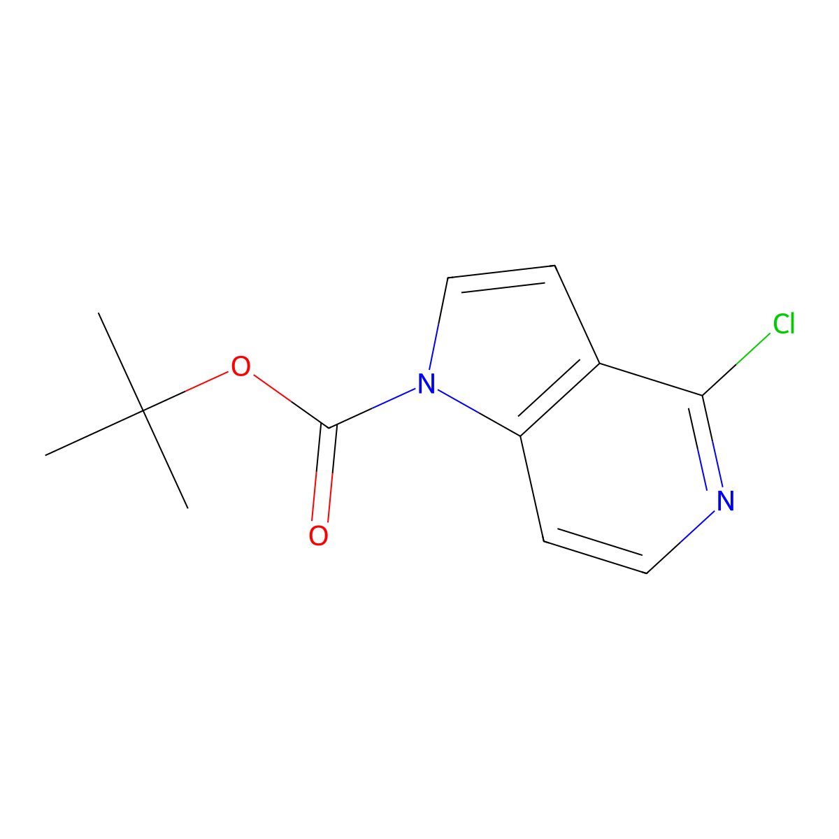 tert-Butyl 4-chloro-1H-pyrrolo[3,2-c]pyridine-1-carboxylate molecular structure, CAS 1609259-26-8