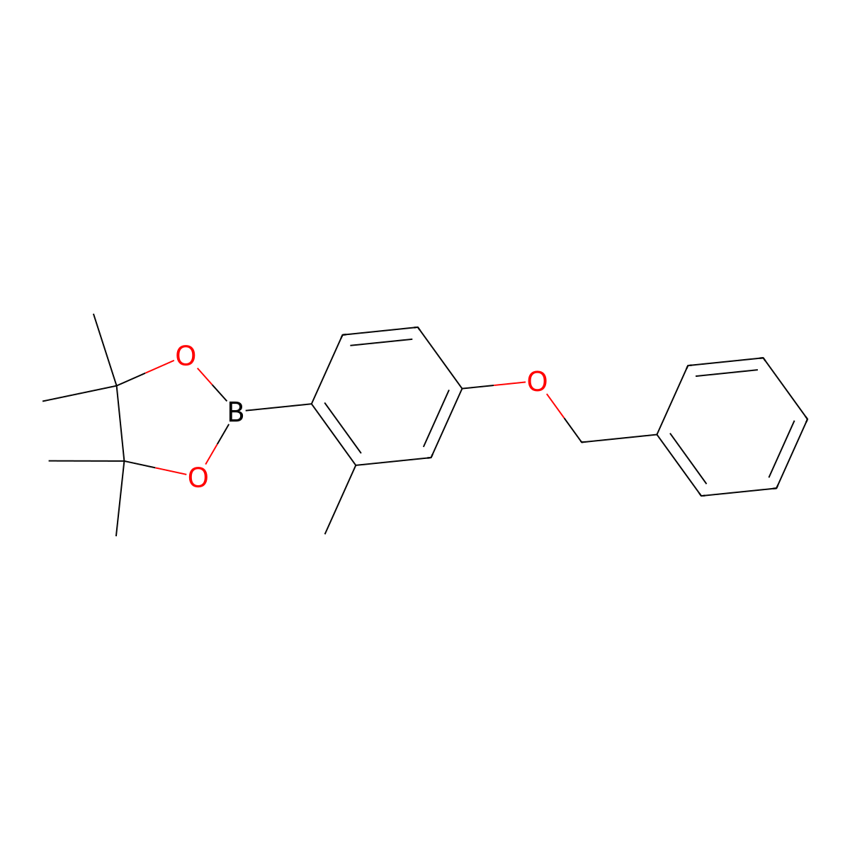 2-(4-(Benzyloxy)-2-methylphenyl)-4,4,5,5-tetramethyl-1,3,2-dioxaborolane molecular structure, CAS 1609259-46-2
