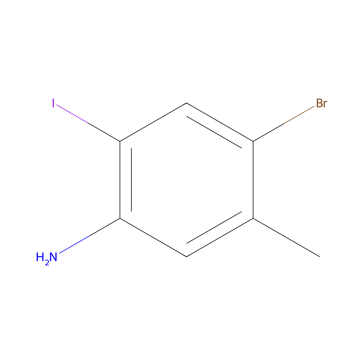 4-Bromo-2-iodo-5-methylaniline molecular structure, CAS 1609264-62-1