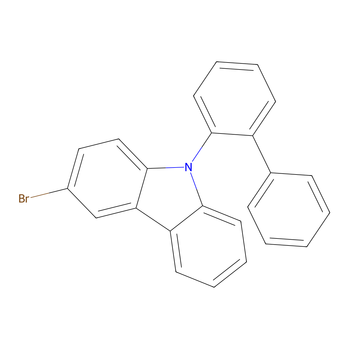 3-bromo-N-(2-biphenylyl)carbazole molecular structure, CAS 1609267-04-0