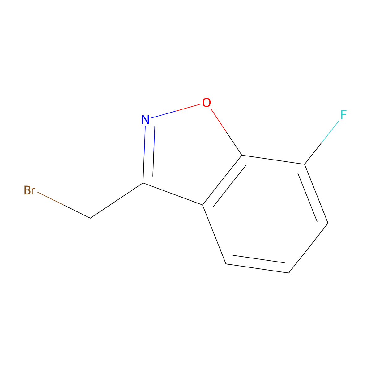 3-(Bromomethyl)-7-fluoro-1,2-benzoxazole molecular structure, CAS 1609340-14-8