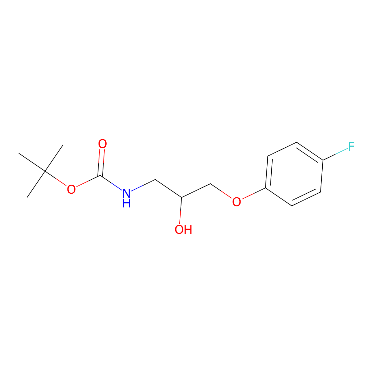 tert-butyl N-[3-(4-fluorophenoxy)-2-hydroxypropyl]carbamate molecular structure, CAS 1609344-68-4