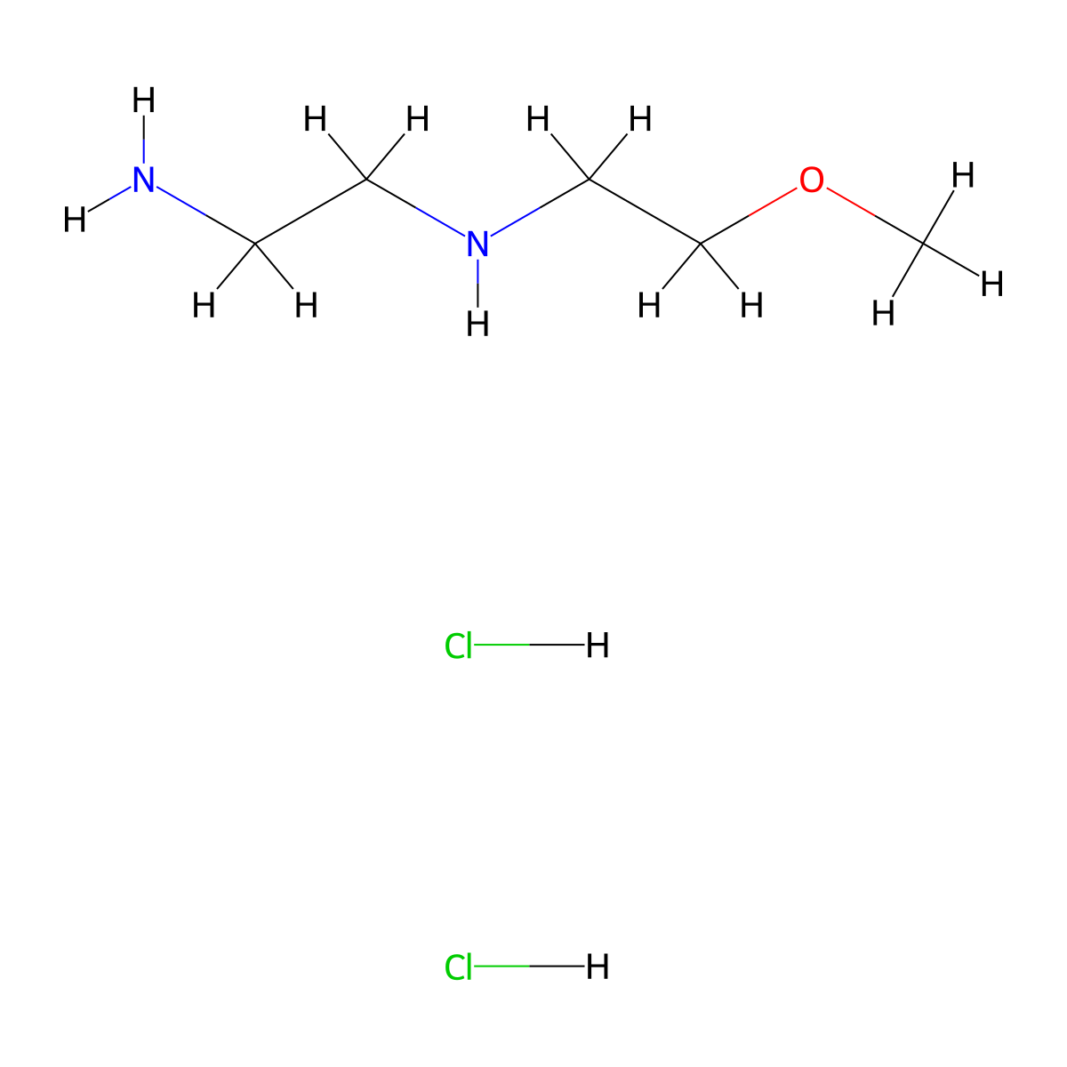 (2-Aminoethyl)(2-methoxyethyl)amine dihydrochloride molecular structure, CAS 1609345-54-1