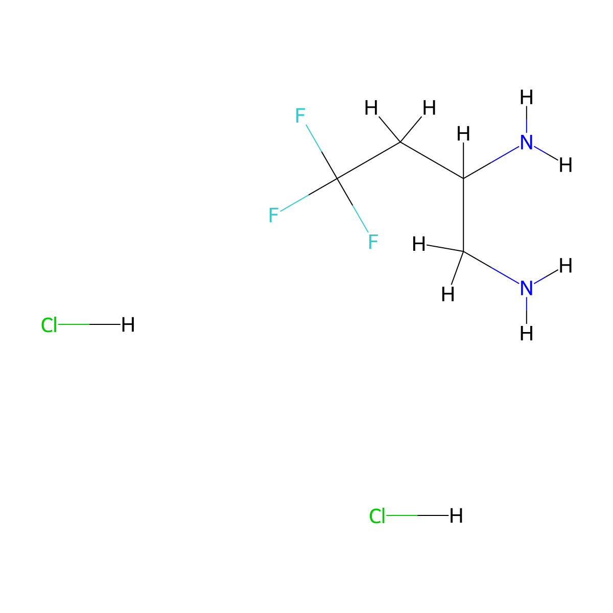4,4,4-Trifluorobutane-1,2-diamine dihydrochloride molecular structure, CAS 1609345-92-7