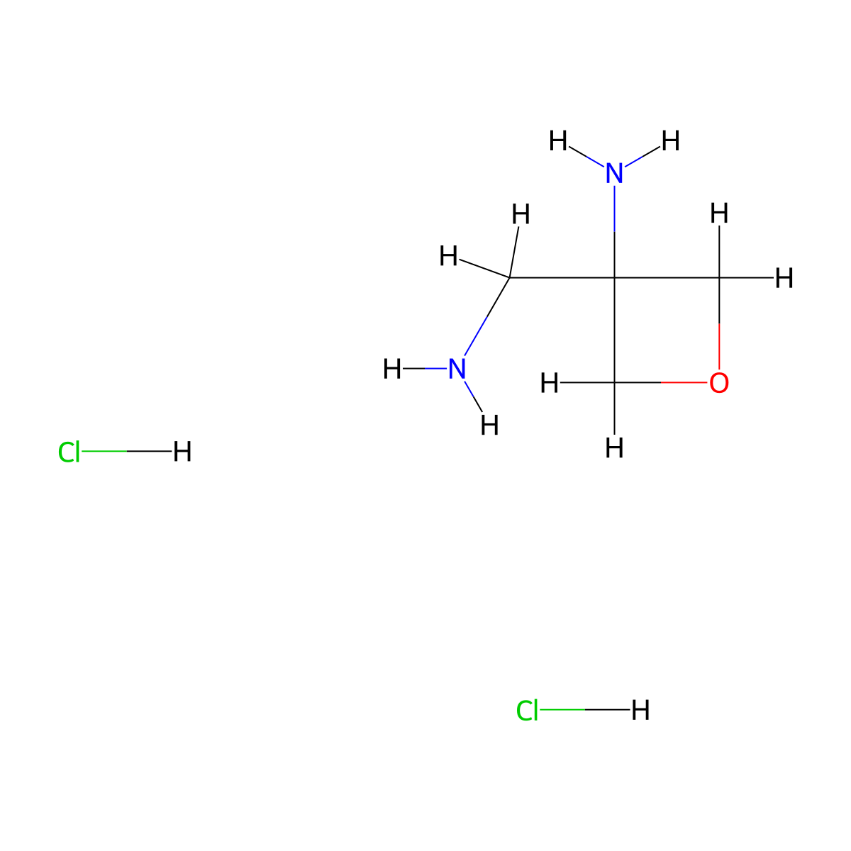 3-(Aminomethyl)oxetan-3-amine dihydrochloride molecular structure, CAS 1609345-94-9