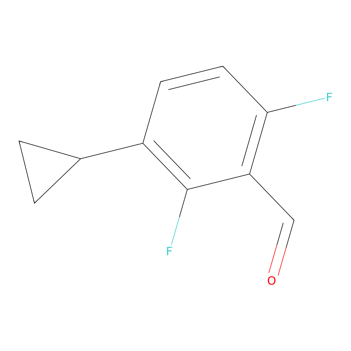 3-Cyclopropyl-2,6-difluorobenzaldehyde molecular structure, CAS 1609347-18-3