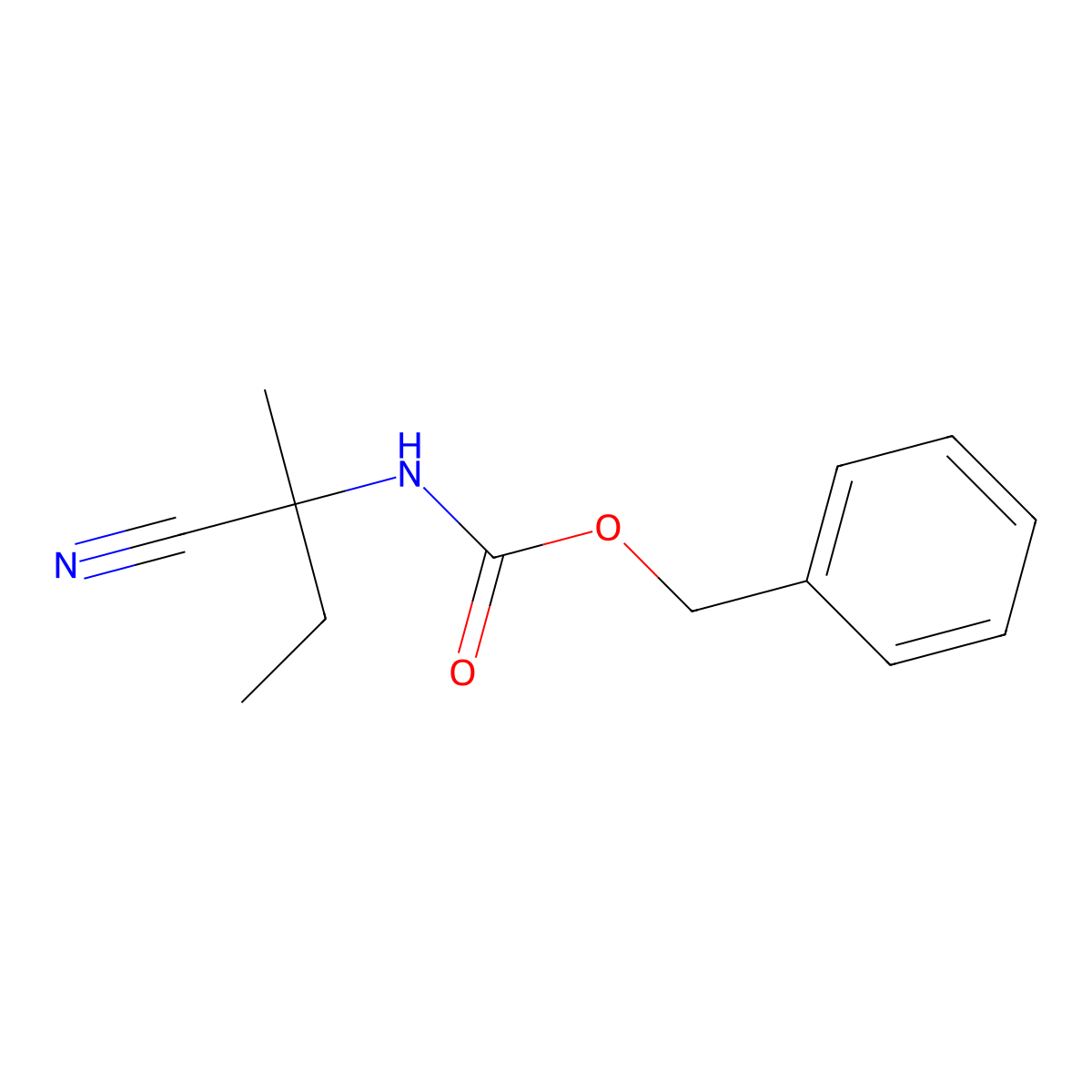 benzyl N-(1-cyano-1-methylpropyl)carbamate molecular structure, CAS 1609348-42-6