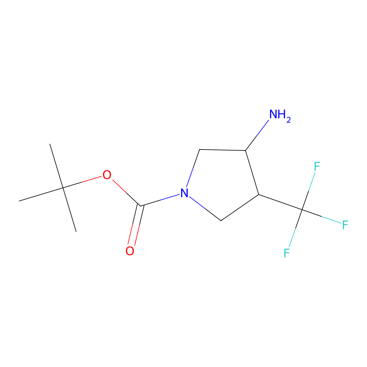 tert-Butyl (3S,4R)-3-amino-4-(trifluoromethyl)pyrrolidine-1-carboxylate molecular structure, CAS 1609348-48-2