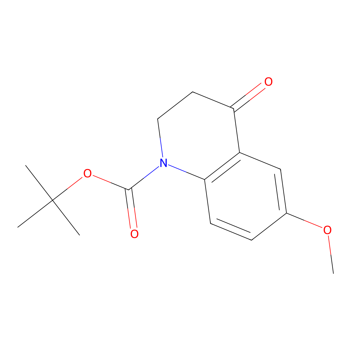 Tert-butyl 6-methoxy-4-oxo-1,2,3,4-tetrahydroquinoline-1-carboxylate molecular structure, CAS 1609354-98-4