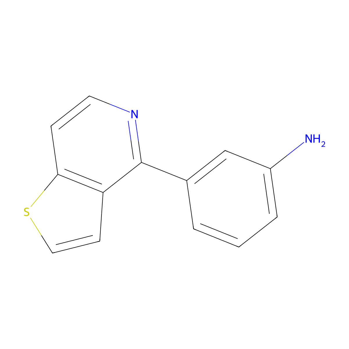 3-Thieno[3,2-c]pyridin-4-ylbenzenamine molecular structure, CAS 1609356-13-9