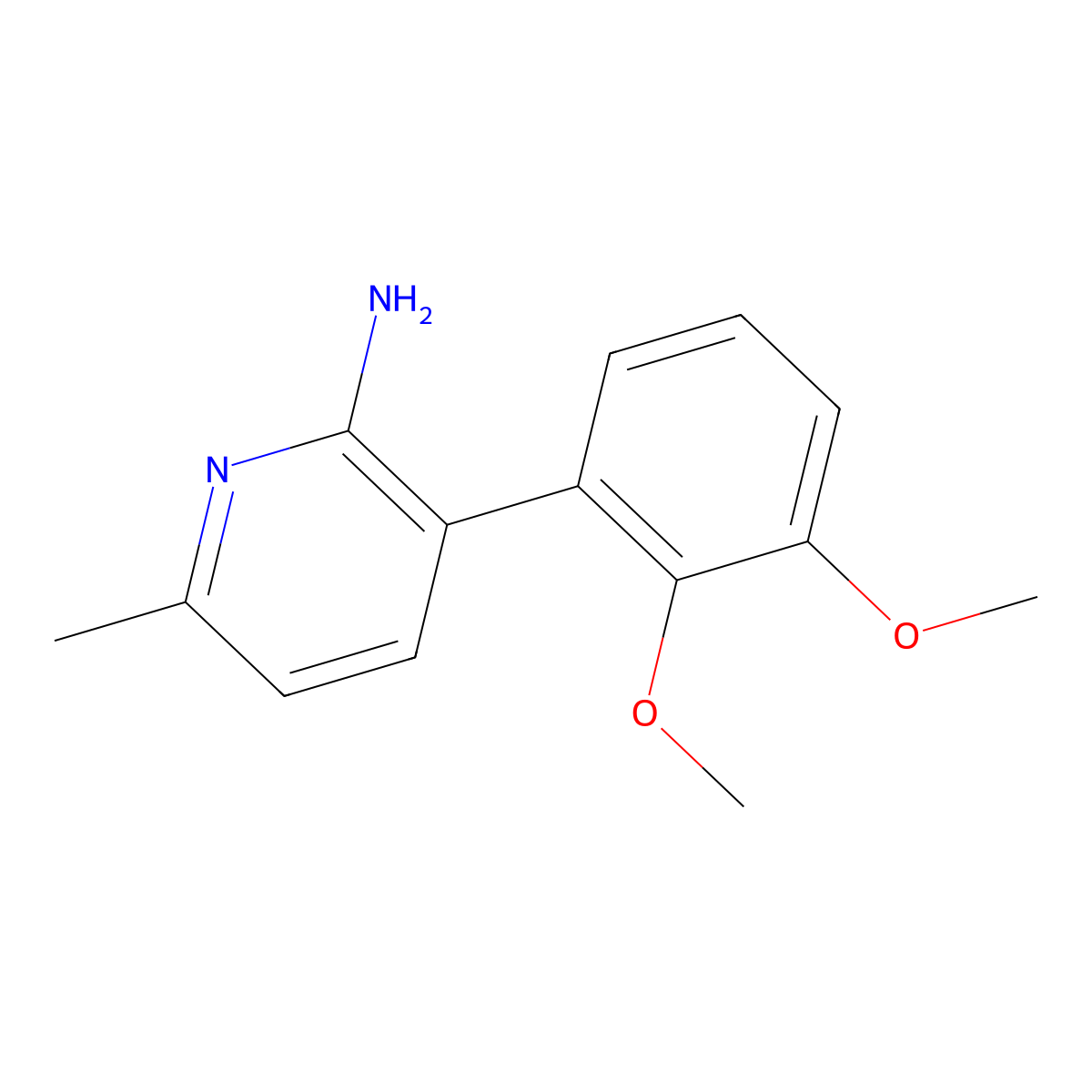 3-(2,3-Dimethoxyphenyl)-6-methylpyridin-2-amine molecular structure, CAS 1609373-95-6