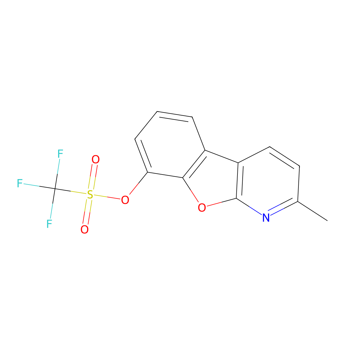 2-Methylbenzofuro[2,3-b]pyridin-8-yl trifluoromethanesulfonate molecular structure, CAS 1609373-98-9