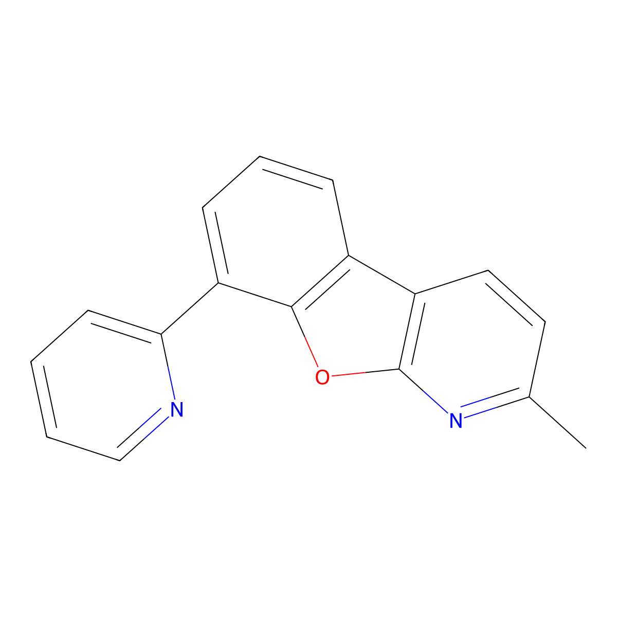 2-Methyl-8-(pyridin-2-yl)benzofuro[2,3-b]pyridine molecular structure, CAS 1609373-99-0