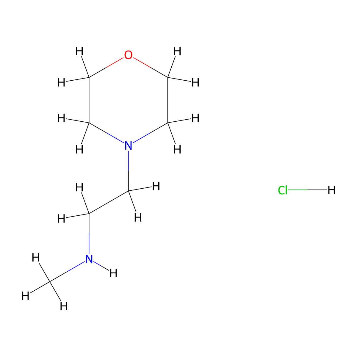 N-Methyl-2-morpholinoethanamine hydrochloride molecular structure, CAS 160938-09-0