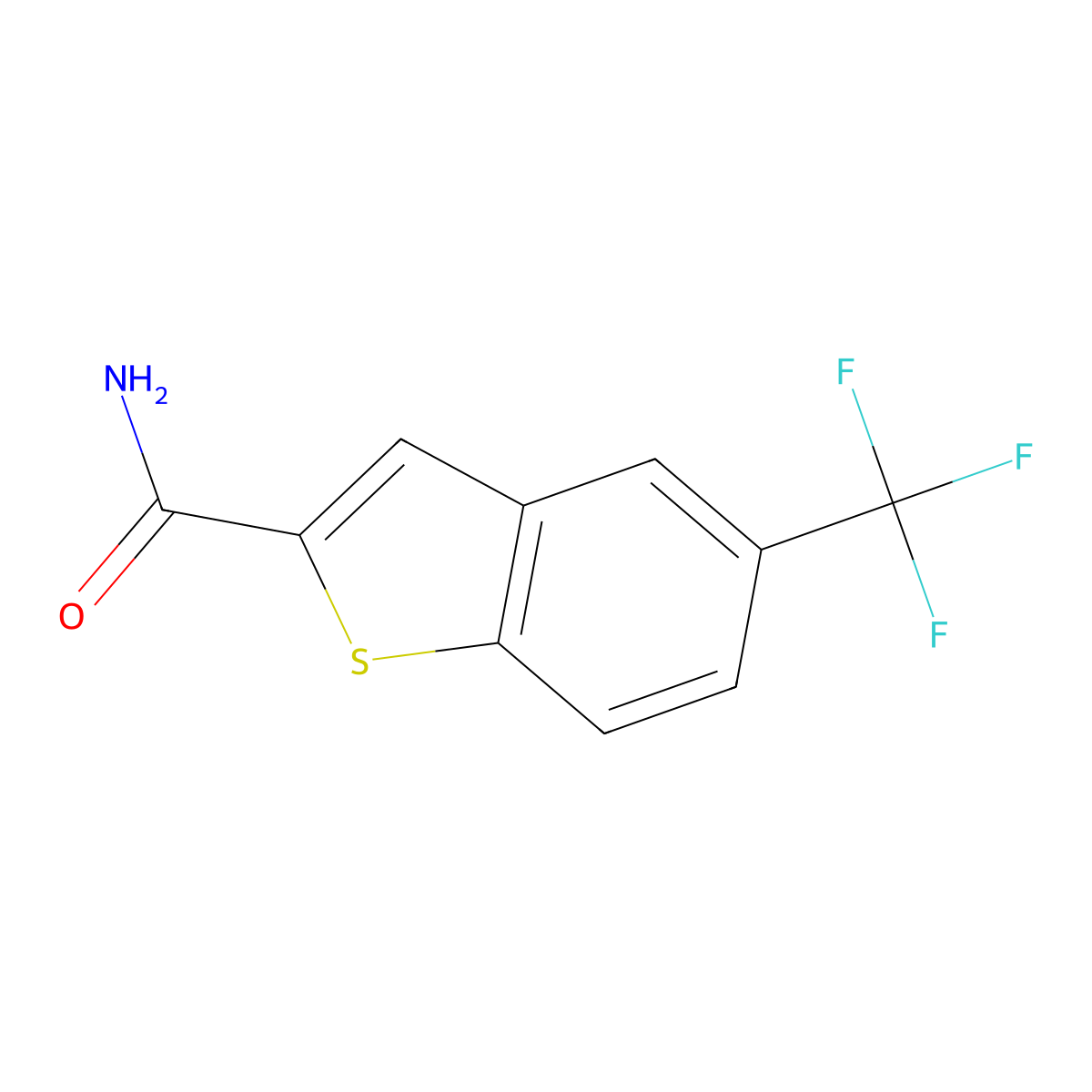 5-(Trifluoromethyl)benzothiophene-2-carboxamide molecular structure, CAS 1609382-60-6