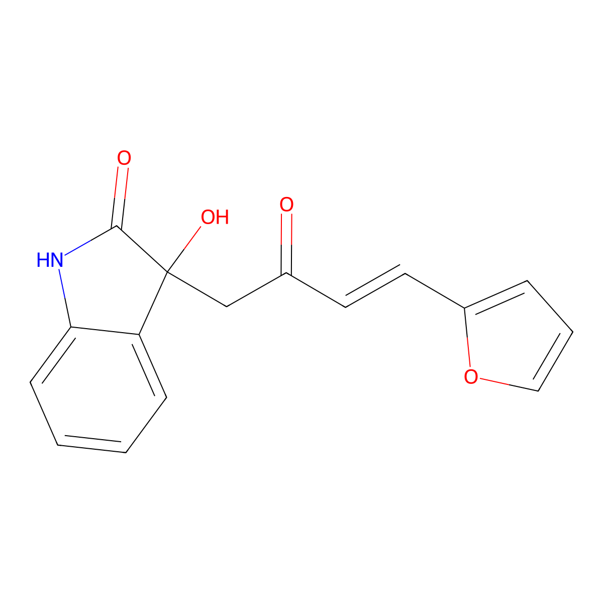 (E)-3-(4-(Furan-2-yl)-2-oxobut-3-en-1-yl)-3-hydroxyindolin-2-one molecular structure, CAS 1609385-99-0