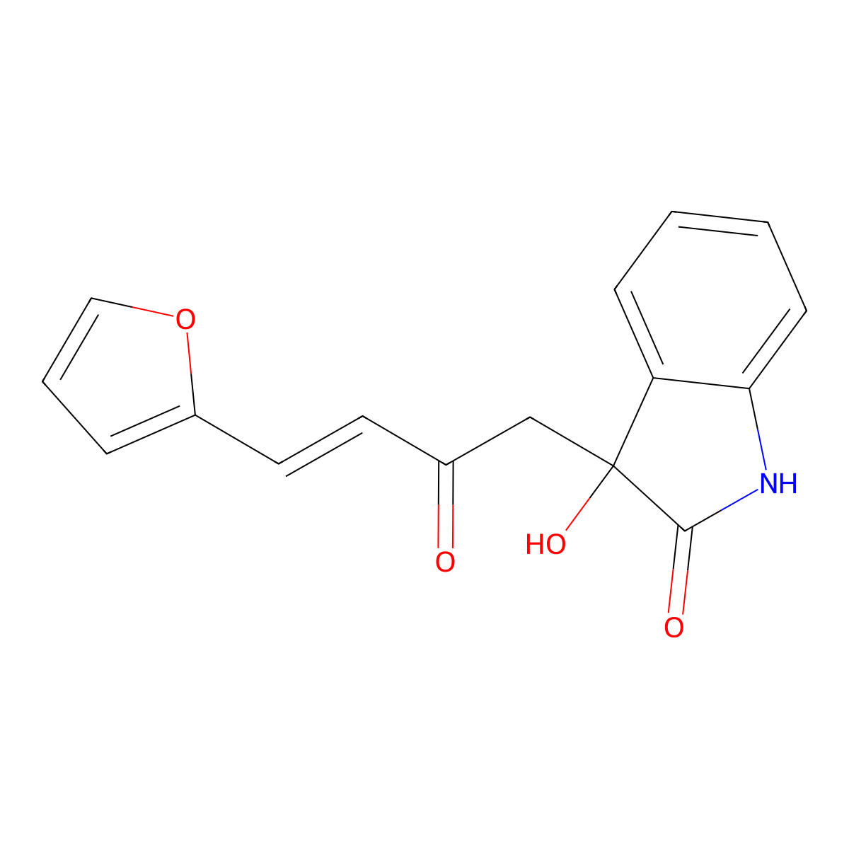 (E)-3-(4-(Furan-2-yl)-2-oxobut-3-en-1-yl)-3-hydroxyindolin-2-one molecular structure, CAS 1609385-99-0