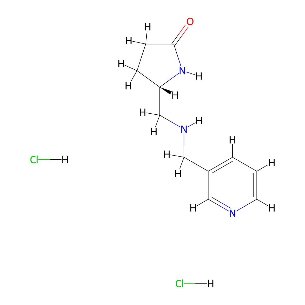 (5S)-5-{[(3-Pyridinylmethyl)amino]methyl}-2-pyrrolidinone dihydrochloride molecular structure, CAS 1609388-34-2