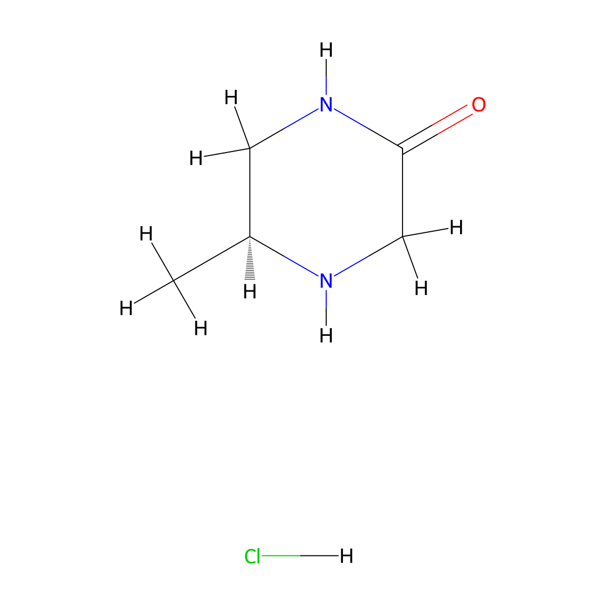 (5S)-5-methyl-2-piperazinone hydrochloride molecular structure, CAS 1609388-47-7