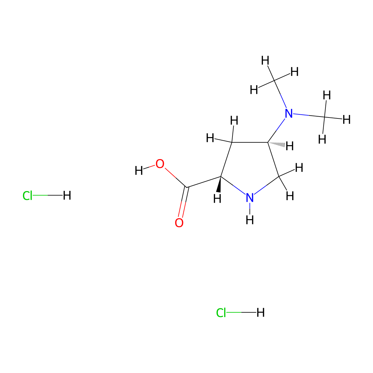(4R)-4-(Dimethylamino)-L-proline dihydrochloride molecular structure, CAS 1609388-50-2