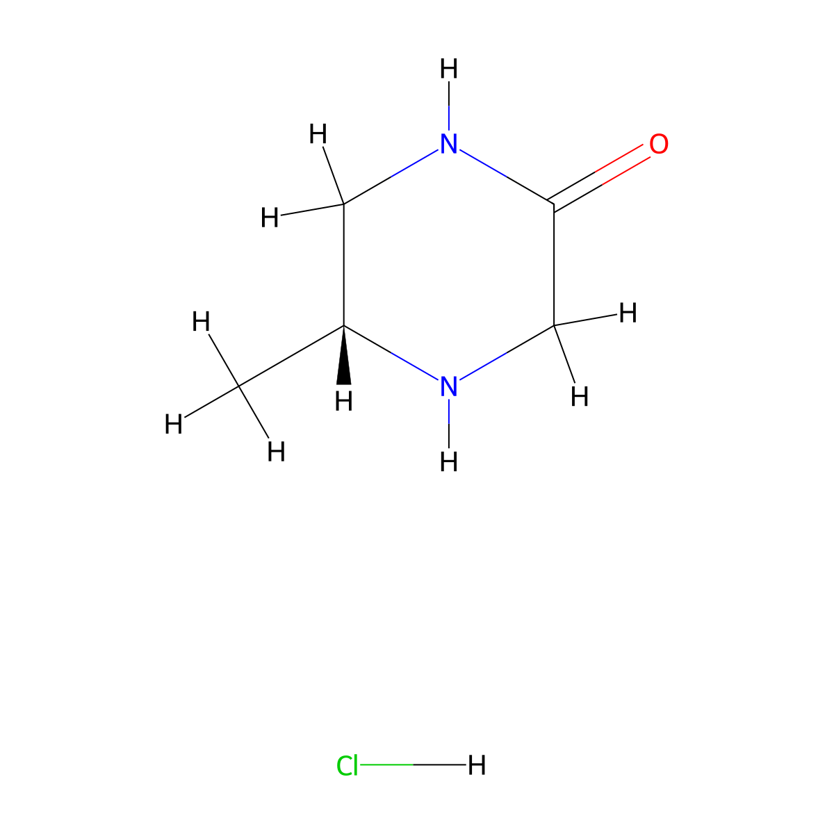 (5R)-5-methyl-2-piperazinone hydrochloride molecular structure, CAS 1609388-52-4