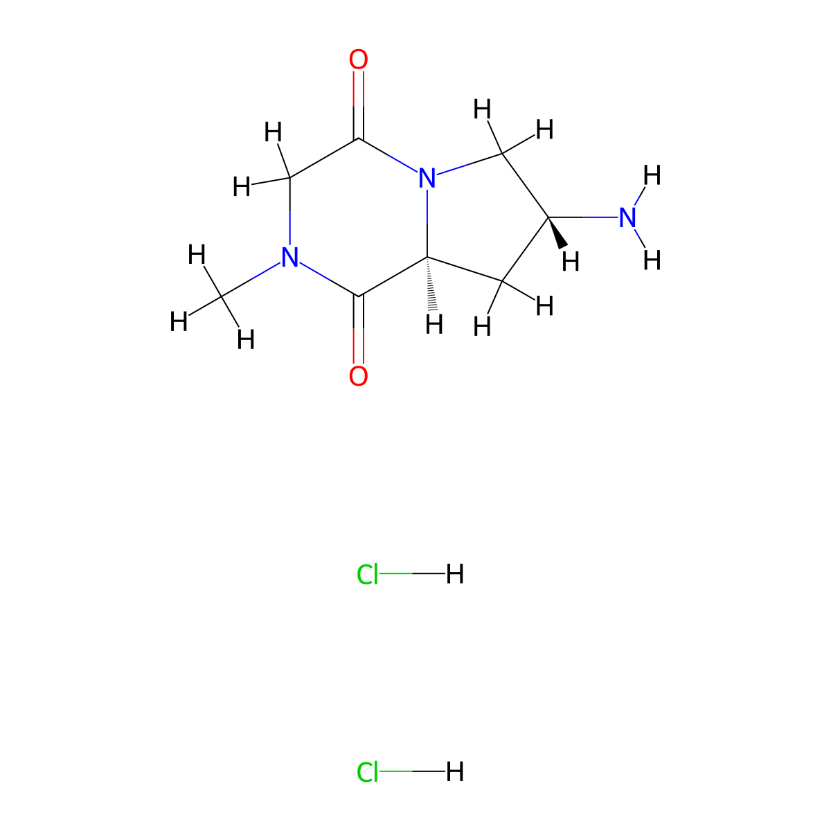 (7R,8aS)-7-amino-2-methylhexahydropyrrolo[1,2-a]pyrazine-1,4-dione dihydrochloride molecular structure, CAS 1609388-54-6