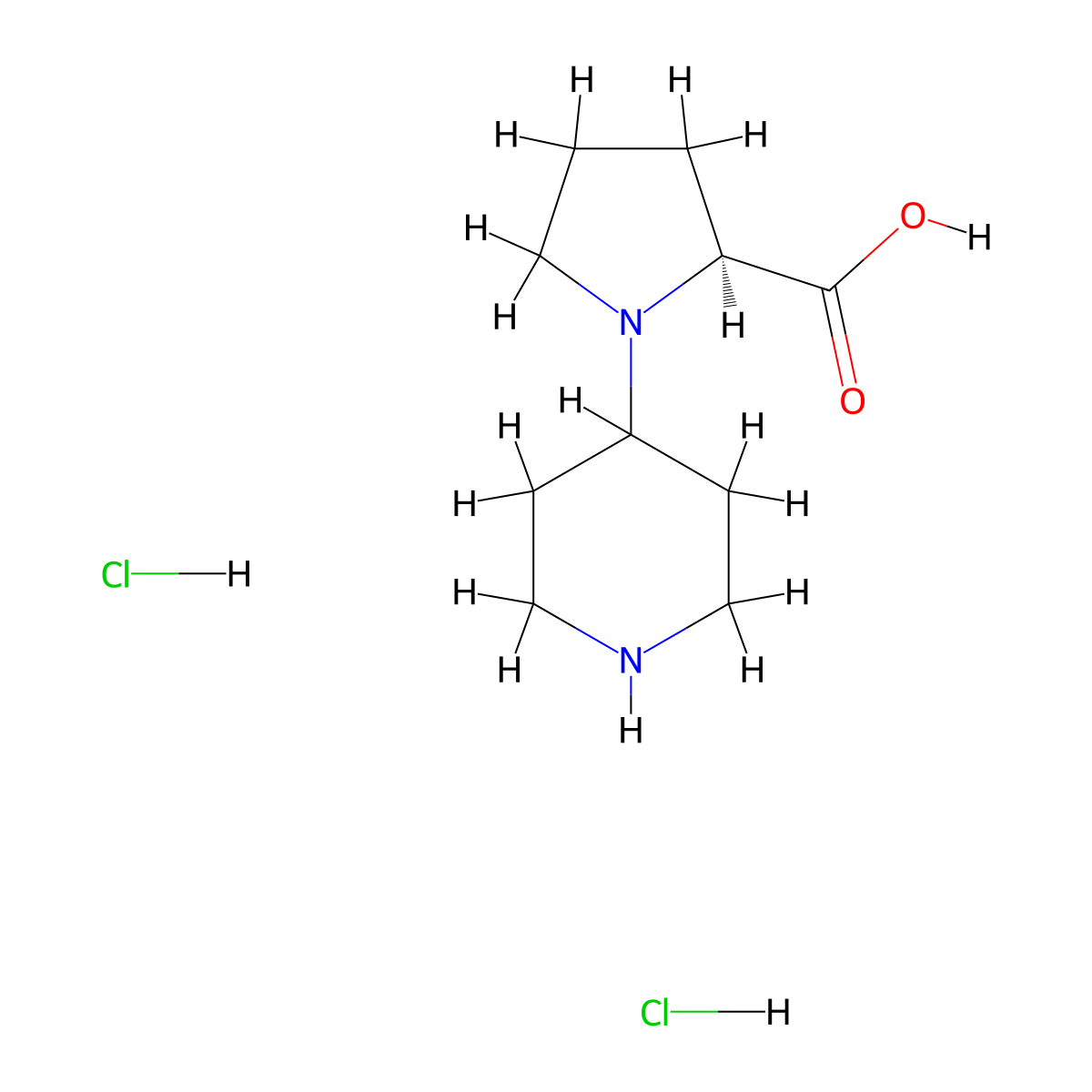 1-(4-Piperidinyl)-L-proline dihydrochloride molecular structure, CAS 1609388-60-4