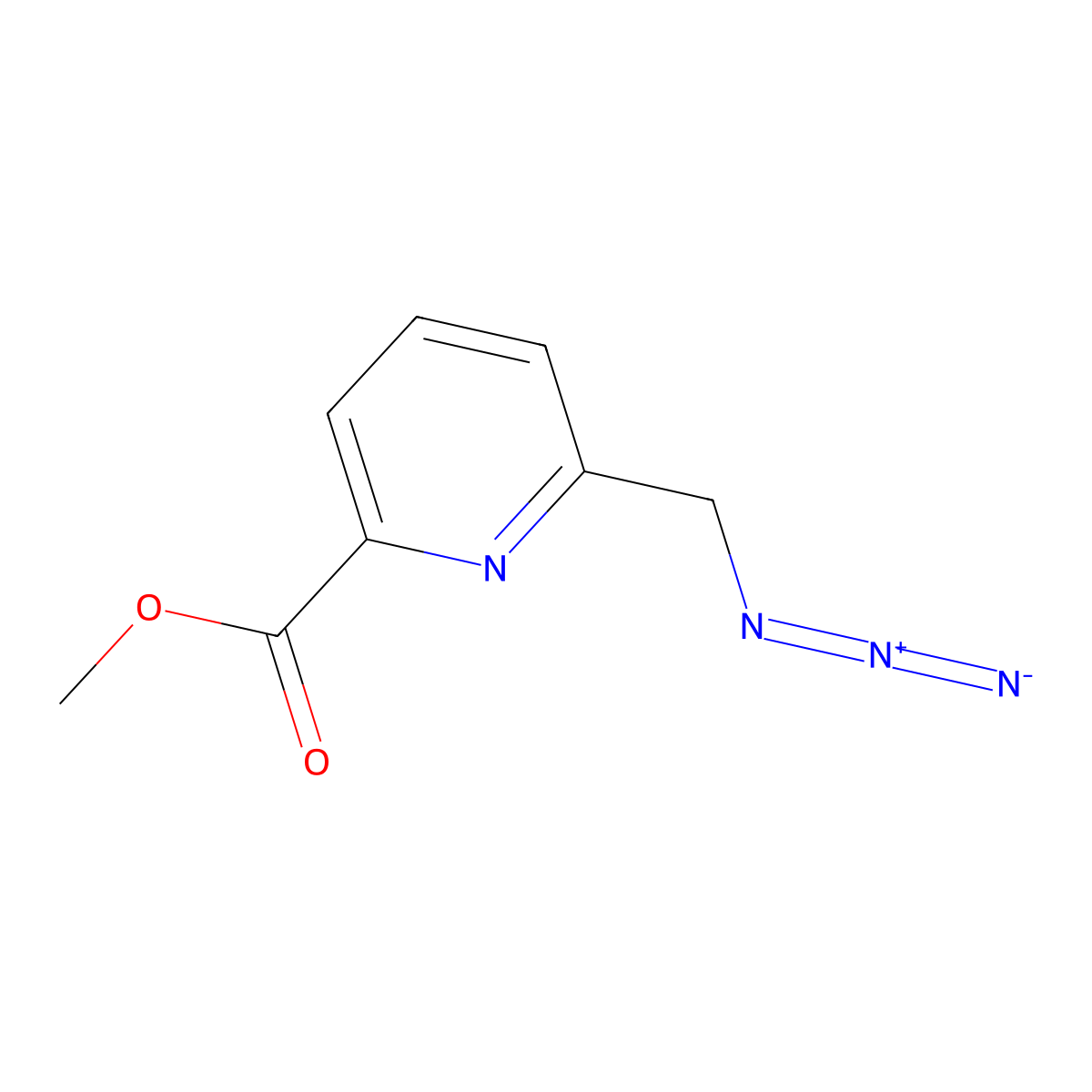 Methyl 6-(azidomethyl)pyridine-2-carboxylate molecular structure, CAS 160939-09-3